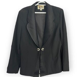Stella Louise KB Blazer Jacket Women's Size 14 Black Bling Dark Academia Vintage